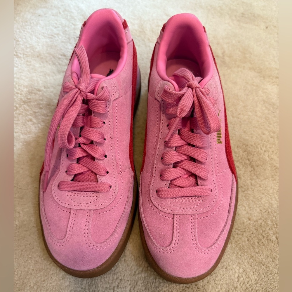Puma Pink Suede Sneakers Casual Athletic Style